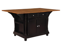 Load image into Gallery viewer, Slater 2-drawer Kitchen Island with Drop Leaves Brown and Black image