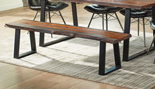 Load image into Gallery viewer, Ditman Live Edge Dining Bench Grey Sheesham and Black