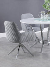 Load image into Gallery viewer, Abby Flare Arm Side Chair Light Grey and Chrome