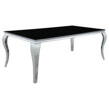 Load image into Gallery viewer, Carone Rectangular Glass Top Dining Table Black and Chrome