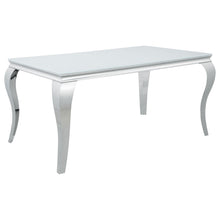 Load image into Gallery viewer, Carone Rectangular Glass Top Dining Table White and Chrome