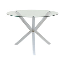 Load image into Gallery viewer, Vance Glass Top Dining Table with X-cross Base Chrome image