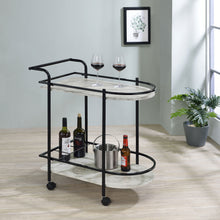 Load image into Gallery viewer, Desiree 2-tier Bar Cart with Casters Black image