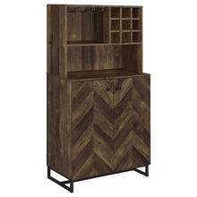 Load image into Gallery viewer, Mendoza 2-door Wine Cabinet Rustic Oak Herringbone and Gunmetal image