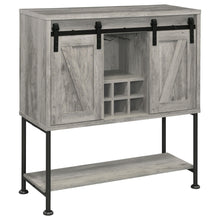 Load image into Gallery viewer, Claremont Sliding Door Bar Cabinet with Lower Shelf Grey Driftwood image
