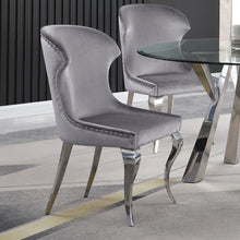 Load image into Gallery viewer, Cheyanne Upholstered Wingback Side Chair with Nailhead Trim (Set of 2)