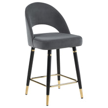 Load image into Gallery viewer, Lindsey Arched Back Upholstered Counter Height Stools Grey (Set of 2)