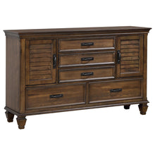 Load image into Gallery viewer, Franco 5-drawer Dresser with 2 Louvered Doors Burnished Oak image