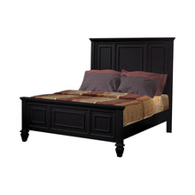Load image into Gallery viewer, Sandy Beach Queen &amp; E.King Panel Bed with High Headboard Black &amp; White