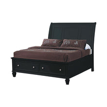 Load image into Gallery viewer, Sandy Beach Queen &amp; E.King Storage Sleigh Bed Black &amp; White