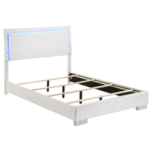 Load image into Gallery viewer, Felicity Full &amp; Twin Panel Bed with LED Lighting Glossy White