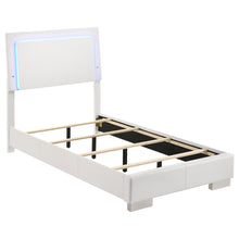 Load image into Gallery viewer, Felicity Full &amp; Twin Panel Bed with LED Lighting Glossy White