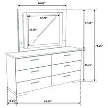 Load image into Gallery viewer, Felicity 6-drawer Dresser with LED Mirror White High Gloss