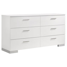 Load image into Gallery viewer, Felicity 6-drawer Dresser Glossy White image