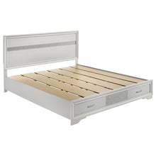 Load image into Gallery viewer, Miranda California King. E.King, &amp; Queen 2-drawer Storage Bed Black &amp; White