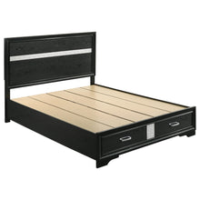 Load image into Gallery viewer, Miranda California King. E.King, &amp; Queen 2-drawer Storage Bed Black &amp; White