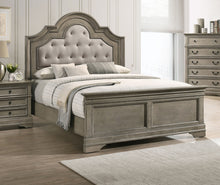 Load image into Gallery viewer, Manchester Bed with Upholstered Arched Headboard Beige and Wheat image