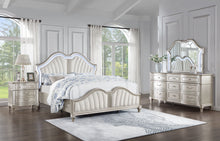 Load image into Gallery viewer, Evangeline Upholstered Platform Bedroom Set Ivory and Silver Oak image