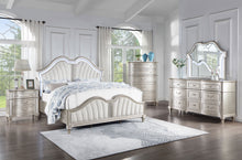 Load image into Gallery viewer, Evangeline Upholstered Platform Bedroom Set Ivory and Silver Oak