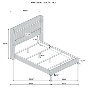 Lucia Eastern King & Queen Bed Beige & Grey