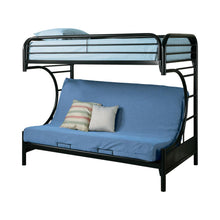 Load image into Gallery viewer, Montgomery Twin Over Futon Bunk Bed Glossy Black image