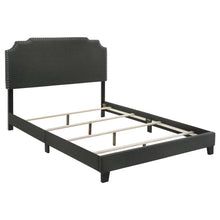Load image into Gallery viewer, Tamarac Upholstered Nailhead Full, Eastern King &amp; Queen Bed Beige &amp; Grey