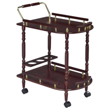 Load image into Gallery viewer, Palmer 2-tier Serving Cart Merlot and Brass image