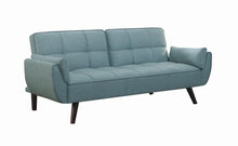 Load image into Gallery viewer, Caufield Biscuit-tufted Sofa Bed Turquoise Blue image