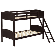 Load image into Gallery viewer, Arlo Twin Over Twin Bunk Bed with Ladder Espresso image