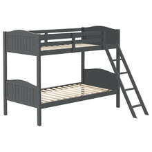 Load image into Gallery viewer, Arlo Twin Over Twin Bunk Bed with Ladder Grey image