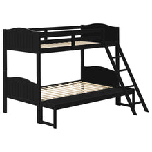 Load image into Gallery viewer, Arlo Twin Over Full Bunk Bed with Ladder Black image