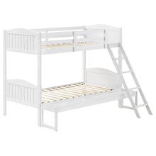 Load image into Gallery viewer, Arlo Twin Over Full Bunk Bed with Ladder White image