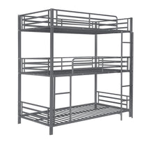 Load image into Gallery viewer, Maynard Metal Triple Twin Bunk Bed Gunmetal image