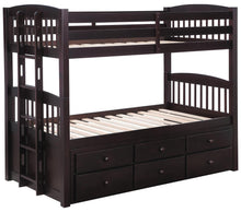 Load image into Gallery viewer, Kensington Twin Over Twin Bunk Bed with Trundle Cappuccino image