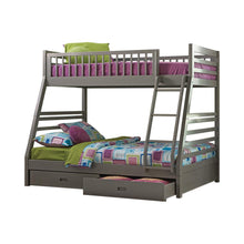 Load image into Gallery viewer, Ashton Twin Over Full Bunk 2-drawer Bed Grey image