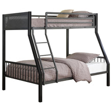 Load image into Gallery viewer, Meyers Twin Over Full Metal Bunk Bed Black and Gunmetal image