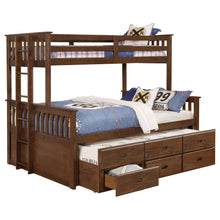 Load image into Gallery viewer, Atkin Twin Extra Long over Queen 3-drawer Bunk Bed Weathered Walnut image