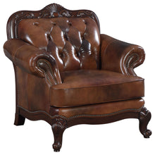 Load image into Gallery viewer, Victoria Rolled Arm Chair Tri-tone and Brown