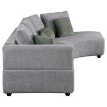 Load image into Gallery viewer, Toscano 134-inch Upholstered Sectional Sofa Grey