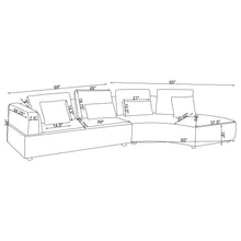 Load image into Gallery viewer, Toscano 134-inch Upholstered Sectional Sofa Grey