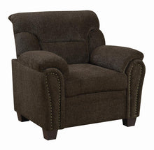 Load image into Gallery viewer, Clementine Upholstered Chair with Nailhead Trim Brown