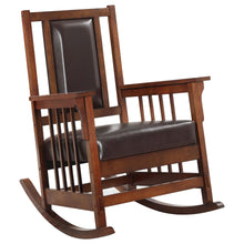 Load image into Gallery viewer, Ida Upholstered Rocking Chair Tobacco and Dark Brown