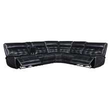 Load image into Gallery viewer, Hewitt Leather Upholstered Power Reclining Sectional Black