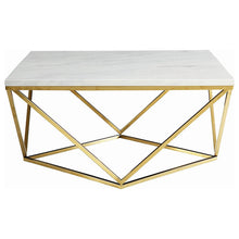 Load image into Gallery viewer, Meryl Square Coffee Table White and Gold image