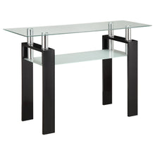 Load image into Gallery viewer, Dyer Tempered Glass Sofa Table with Shelf Black