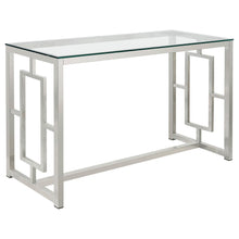 Load image into Gallery viewer, Merced Rectangle Glass Top Sofa Table Nickel image