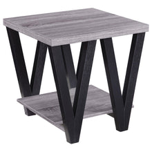 Load image into Gallery viewer, Stevens V-shaped End Table Black and Antique Grey