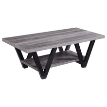 Load image into Gallery viewer, Stevens V-shaped Coffee Table Black and Antique Grey image