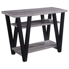 Load image into Gallery viewer, Stevens V-shaped Sofa Table Black and Antique Grey image