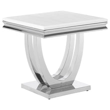 Load image into Gallery viewer, Kerwin U-base Square End Table White and Chrome